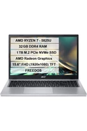 Acer Aspire Go 15 AG15-42P-R23G-3 R7-5825U 32GB DDR4 1TB SSD 15.6" FHD Dos Gri 1 TB