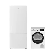 Beko 674533 MB No Frost Buzdolabı + KMX 90 Kurutma Makinesi Beyaz