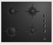 Beko - BOCD T 6510 EB Beyond Serisi - Gazlı Cam Tablalı Ocak Siyah