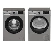 Beko CMXD 9120 S Çamaşır Makinesi ve KMX 90S Kurutma Makinesi İkili Paket GRİ Gümüş Gri
