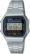 Casio A168WA-1WDF Retro Tasarım Kare Kadran Metal Kordon Metal Kasa  Metalik Renk Üniseks Kol Saati Çok Renkli	