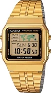 Casio A500WGA-1DF Alarm Kronometre Takvim Özellikli Suya Dayanıklı Çelik Kordon Altın Renk Üniseks Kol Saati Çok Renkli	