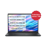 Dell 15 Core 3-100U 16GB 512GB SSD 15.6" Ubuntu DC15250-01 Siyah 500 GB