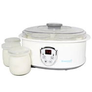 Dijital Zaman Ayarlı LED Ekran Bebek Yoğurt Yapma Makinesi Beyaz