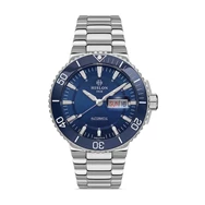 Hislon SD137T-11SS Otomatik Mekanizmalı Safir Çizilmez Cam 10 ATM Suya Dayanıklı Döner Bezel Çelik Kordon Metalik Renk Erkek Kol Saati Çok Renkli	