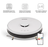 Homend Alex Laser  Moplu ve Haritalamalı Akıllı Robot Süpürge Beyaz
