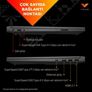 HP Victus 15-FB2028NT AMD R5 7535HS 16GB 512GB SSD RX6550M-4GB Freedos 15.6" FHD 144Hz Taşınabilir Bilgisayar A44MJEA Antrasit 512 GB