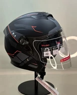 JK20  Güneş Gözlüklü Yarım Kask  Siyah M