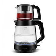 Karaca Glass Tea Xl 2 in 1 Cam Çay Makinesi Siyah