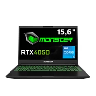 Monster Abra A5 V20.4 Intel Core i5 12450H 16 GB RAM 500 GB SSD 6 GB  RTX 4050 FreeDOS 15,6" FHD 144 Hz Oyun Bilgisayarı Siyah 512 GB