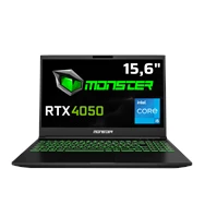 Monster  Abra A5 V20.2 Intel Core i5 13500H 16 GB RAM 500 GB SSD 6 GB  RTX 4050 FreeDOS 15,6" FHD 144 Hz Oyun Bilgisayarı Siyah 512 GB