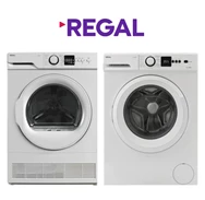 Regal CM 80101 Çamaşır Makinesi + KM 90111 Kurutma Makinesi Beyaz