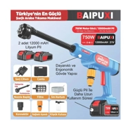 Baipuxi Şarjlı Araç Yıkama ve Bahçe Sulama Siyah