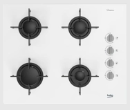 Beko - BOCD T 6510 EB Beyond Serisi - Gazlı Cam Tablalı Ocak Beyaz