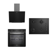 Beko Buhar Destekli Siyah Cam Set 02 Siyah