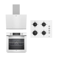 Beko Cam Buhar Destekli Set Beyaz Beyaz