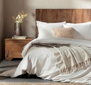 Chakra Cıelo Bambu Nevresim Takımı Bej Çift Kişilik