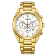 Citizen CA4592-85A Eko-Drive Çelik Kordon Çelik Kasa 10 ATM Suya Dayanıklı Altın Renk Erkek Kol Saati Çok Renkli	