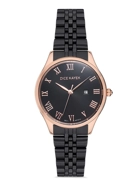 Dice Kayek DK.1.AG1214.07 Takvim Göstergeli 5 ATM Suya Dayanıklı Çelik Kordonlu Siyah Kadın Kol Saati Metalik Gri