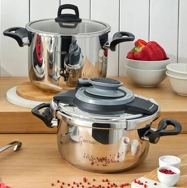 Emsan Montana İndüksiyon Tabanlı Düdüklü Tencere Seti Siyah Gri 4+6 Litre Gri