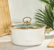 Emsan  Nostalji Emaye Krem Kızartma Tenceresi Bej