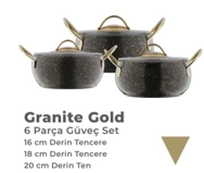 ESSE GRANİTE GOLD 6 PARÇA GÜVEÇ SET 