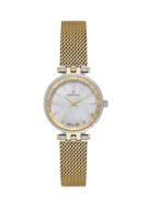 Essence D1210.220 Hasır Kordon Sedef Kadran  Metalik-Altın Kadın Kol Saati Çok Renkli	