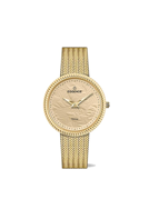 Essence D1230.110 Metal Kordon Metal Kasa 3 ATM Suya Dayanıklı Altın Renk Kadın Kol Saati Çok Renkli	