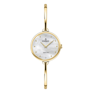 Essence D1242.120 Taşlı Tasarım Sedef Kadranlı Metal Kordon Metal Kasa 3 ATM Suya Dayanıklı Altın Renk Kadın Kol Saati Çok Renkli	