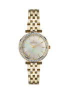 Essence ES6640FE.120 Taşlı Tasarım Sedefli Kadran Çelik Kordon Çelik Kasa 5 ATM Suya Dayanıklı Altın Renk Kadın Kol Saati Çok Renkli	