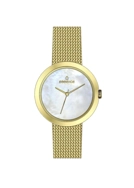 Essence ES6774FE.120 Hasır Kordon Sedef Kadran  Altın Renk Kadın Kol Saati Çok Renkli	