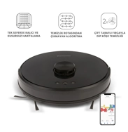 Homend Alex Laser  Moplu ve Haritalamalı Akıllı Robot Süpürge Siyah