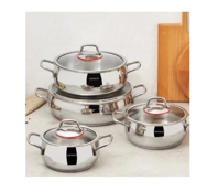 Karaca Emirgan İndüksiyon Tabanlı 8 Parça Çelik Tencere Seti Gümüş