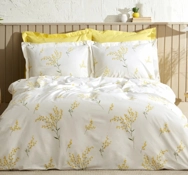 Karaca Home Loretta %100 Pamuk Çift Kişilik Nevresim Takımı Sarı Çift Kişilik