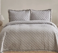 Karaca Home Viona  Yatak Örtüsü Seti  Gri Çift Kişilik