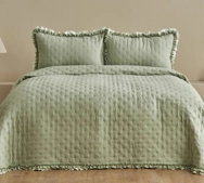 Karaca Home Viona  Yatak Örtüsü Seti  Yeşil Çift Kişilik