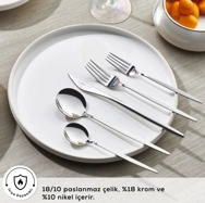 Karaca New Porto Platin 12 Kişilik 60 Parça Çatal Kaşık Bıçak Takımı Gümüş