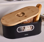 Karaca Stream 2in1 Ekmek Kutusu/Kesme Tahtası Siyah