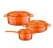 Lava Döküm 3x Edition Serisi Özel Koleksiyon Döküm Demir Tencere Seti Turuncu