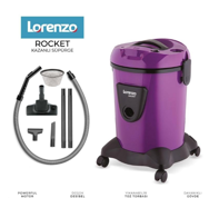 Lorenzo LRZ-1090 Rocket Toz Torbalı Süpürge Mor Toz Torbalı Süpürge