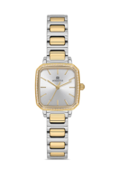 Momentus SS398T-02SG Taşlı Tasarım Kare Kadranlı Çelik Kordon Çelik Kasa 3 ATM Suya Dayanıklı Altın Renk Kadın Kol Saati Çok Renkli	