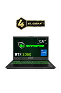 Monster Abra A5 V21.7.4 Intel Core i7 13700H 16 GB 1TB SSD RTX 3050 FreeDos 15,6" 144 Hz Oyun Bilgisayarı Siyah 1 TB