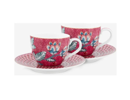 Pip Studio Kırmızı Porselen Kahve Fincan Seti  Pembe