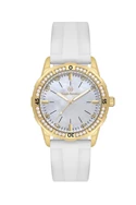 Sergio Tacchini ST.1.10444-2 Taşlı Tasarım Silikon Kordon Beyaz Renk Kadın Kol Saati Çok Renkli	