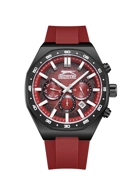Slazenger SL.09.2341.2.02 Tüm Fonksiyonları Aktif 5 ATM Suya Dayanıklı Silikon Kordonlu Kırmızı Erkek Kol Saati Çok Renkli	
